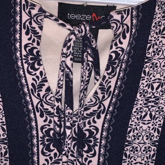 Tribal print, lace, flare long sleeve, size M - Picture 4 of 5